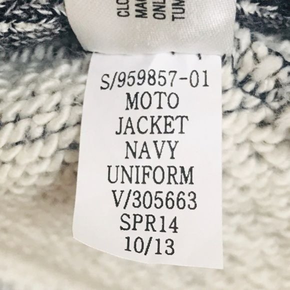 Gap Designed and Crafted Zip Moto Fitted Jacket in  Blue Gray/White - Size XS - Picture 6 of 8